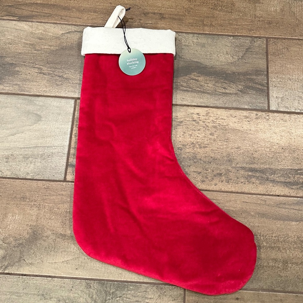 Medium Velvet Stocking - Red - Picture 2 of 5